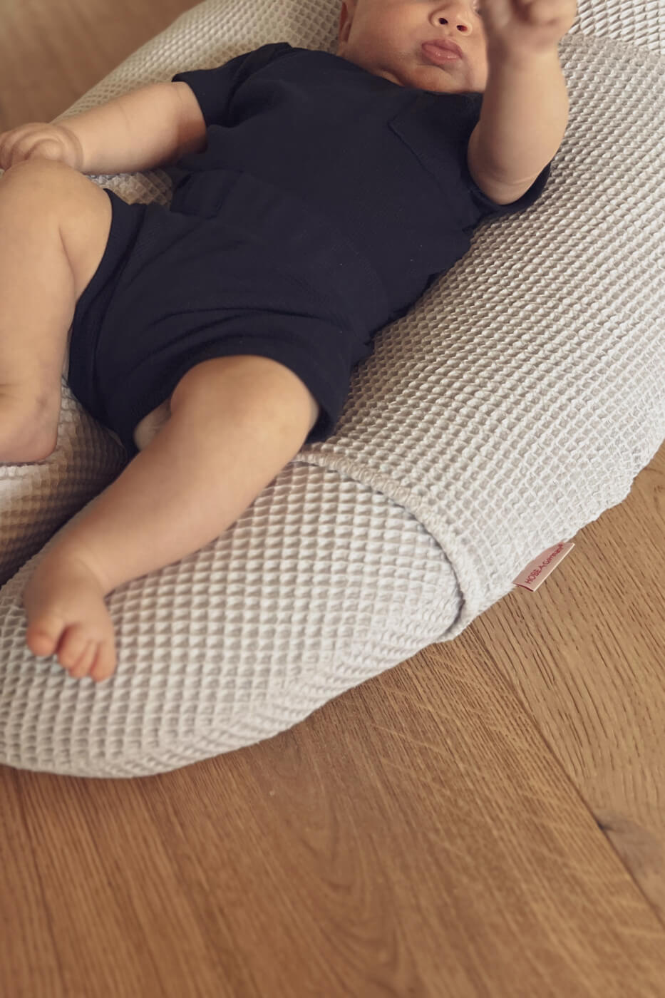 Baby Lagerungsbezug Waffelmuster hellgrau