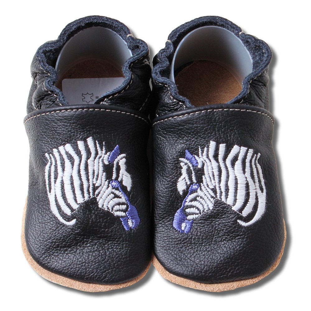 Kinderschuhe Zebra schwarz 26/27 (2½ - 3 Jahre) Krabbelsohle